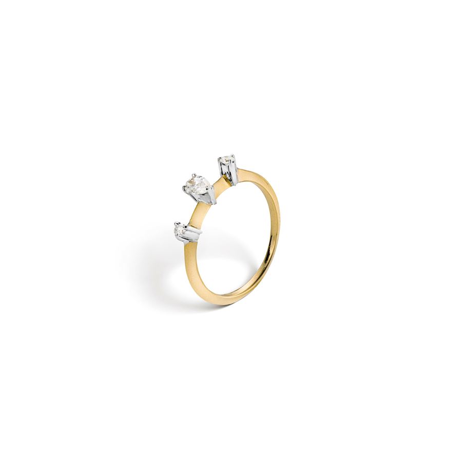 Anello 'Balance' oro giallo con goccia BALANCE | AN AU18G1GC 2TO 0,16+0,02+0,03